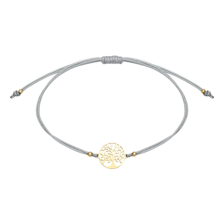 Armband - "Be Happy" - vergoldet - Baum des Lebens