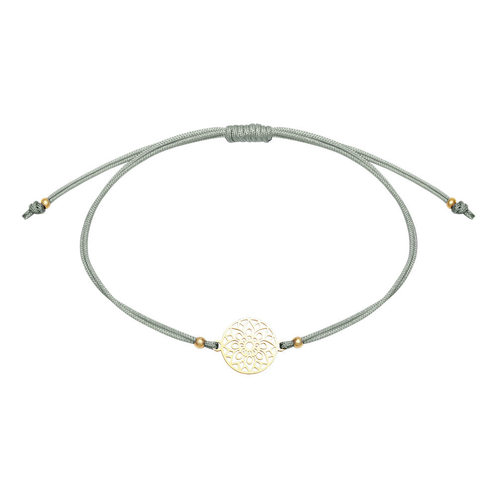 Armband - "Be Happy" - vergoldet - Mandala des Glücks