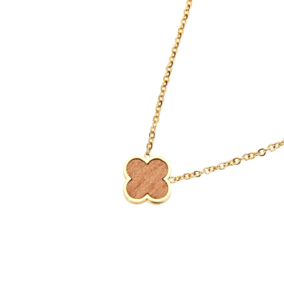 Halskette Piece of Life - vergoldet - Kleeblatt