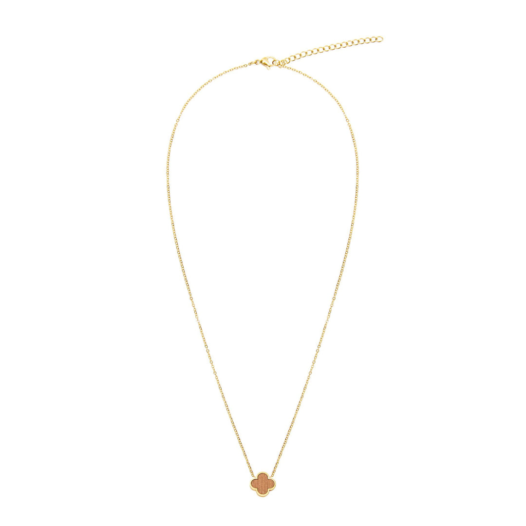 Halskette Piece of Life - vergoldet - Kleeblatt