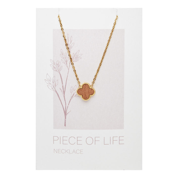 Halskette Piece of Life - vergoldet - Kleeblatt