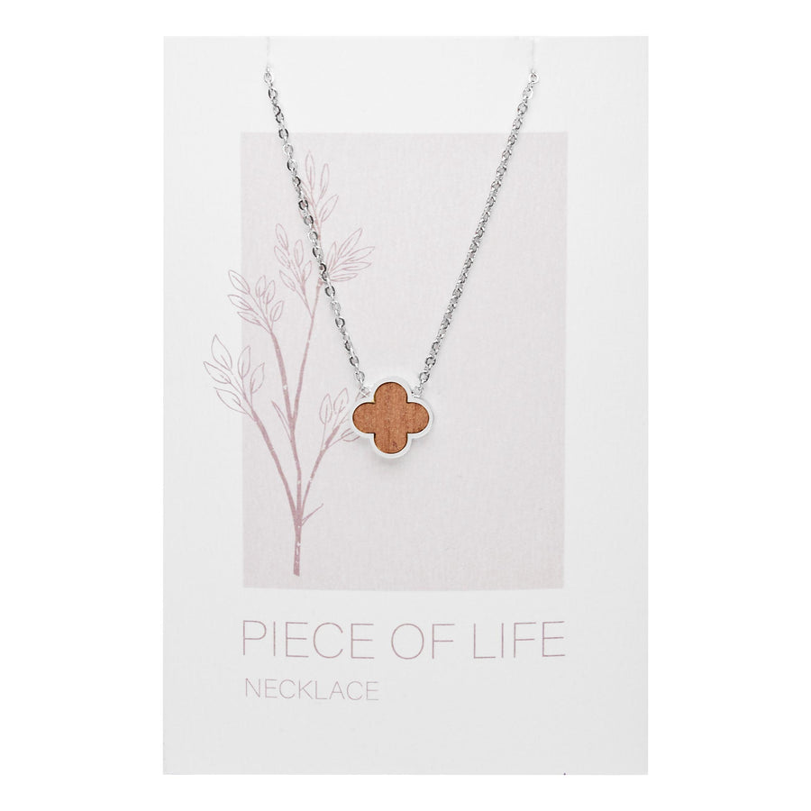 Halskette Piece of Life - Edelstahl - Kleeblatt