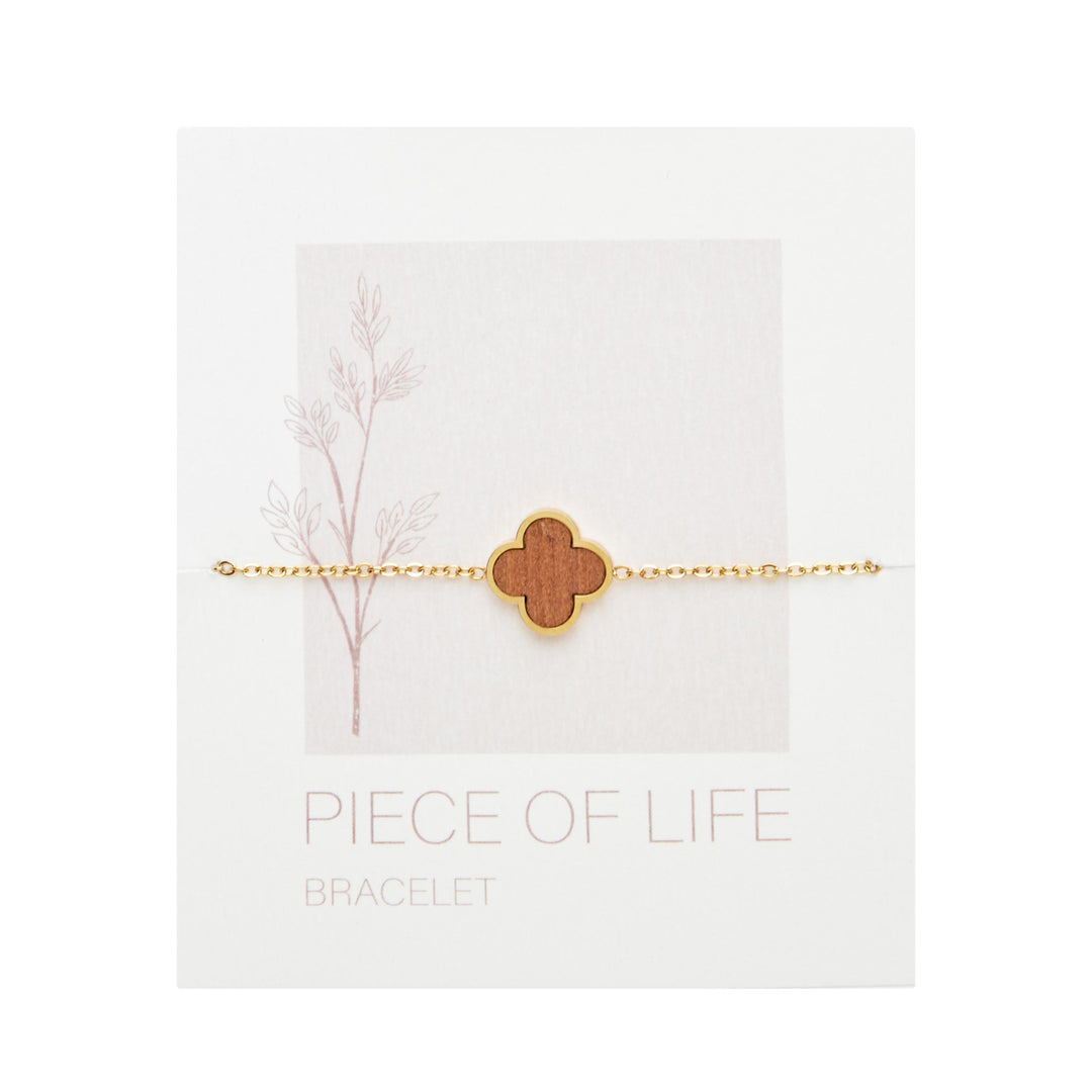 Armband Piece of Life - vergoldet - Kleeblatt