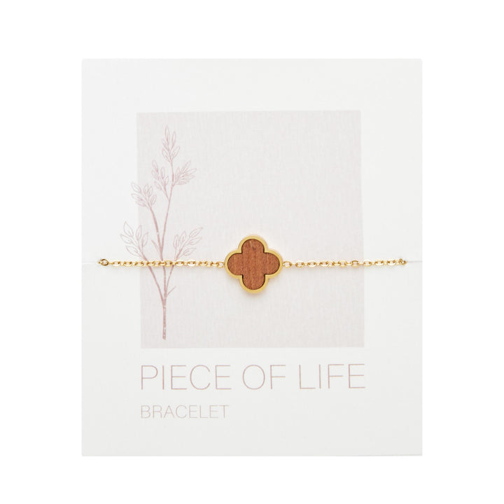 Armband Piece of Life - vergoldet - Kleeblatt
