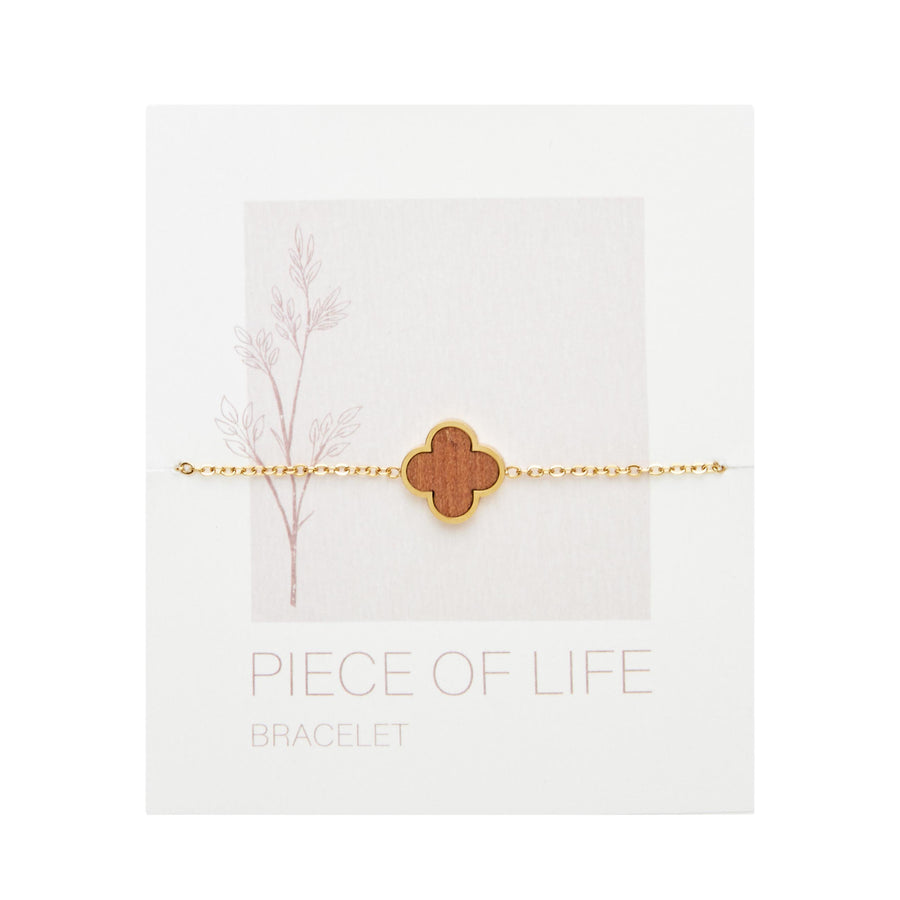 Armband Piece of Life - vergoldet - Kleeblatt