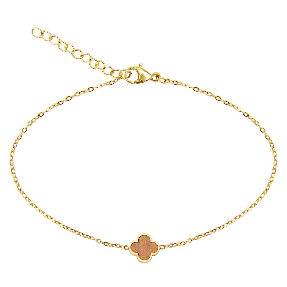 Armband Piece of Life - vergoldet - Kleeblatt