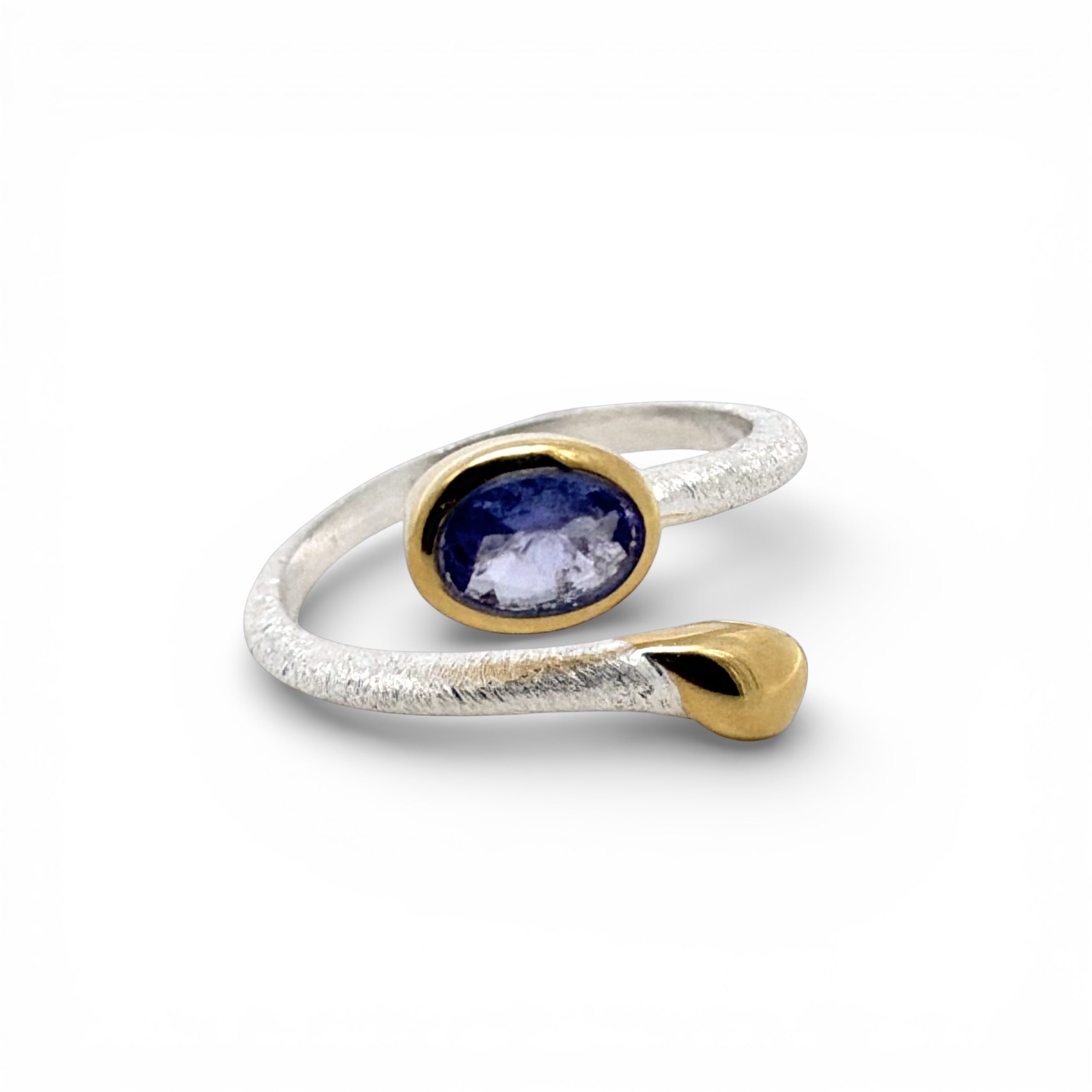 Silber Ring mit Tansanit, Gr. 56