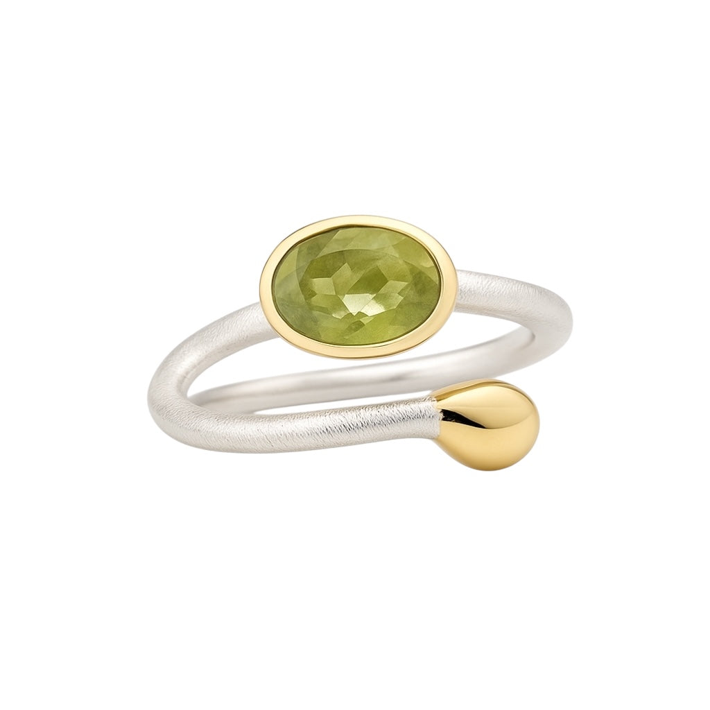 Silber Ring mit Peridot, Gr. 56