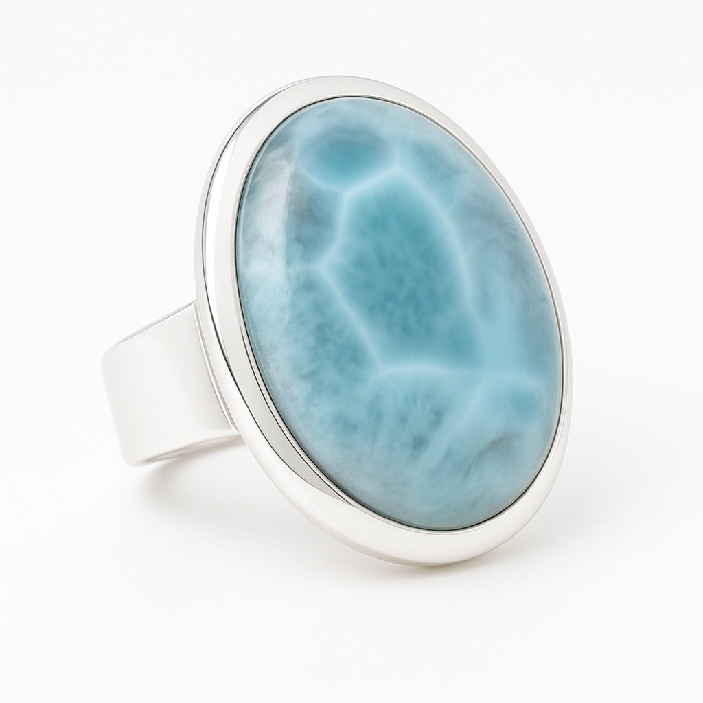 Larimar Ring Silber, Size 60