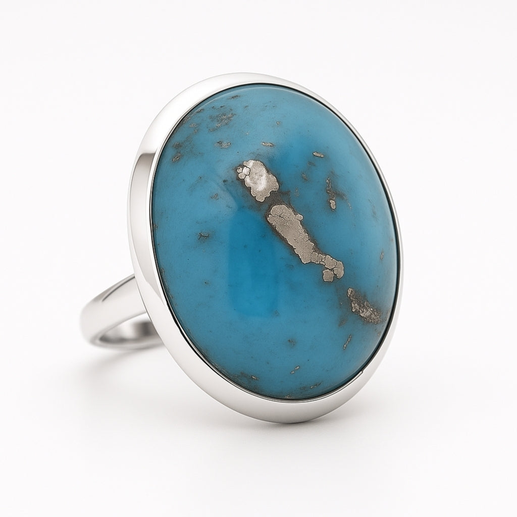 Iranischer Türkis Ring Silber, Size 60