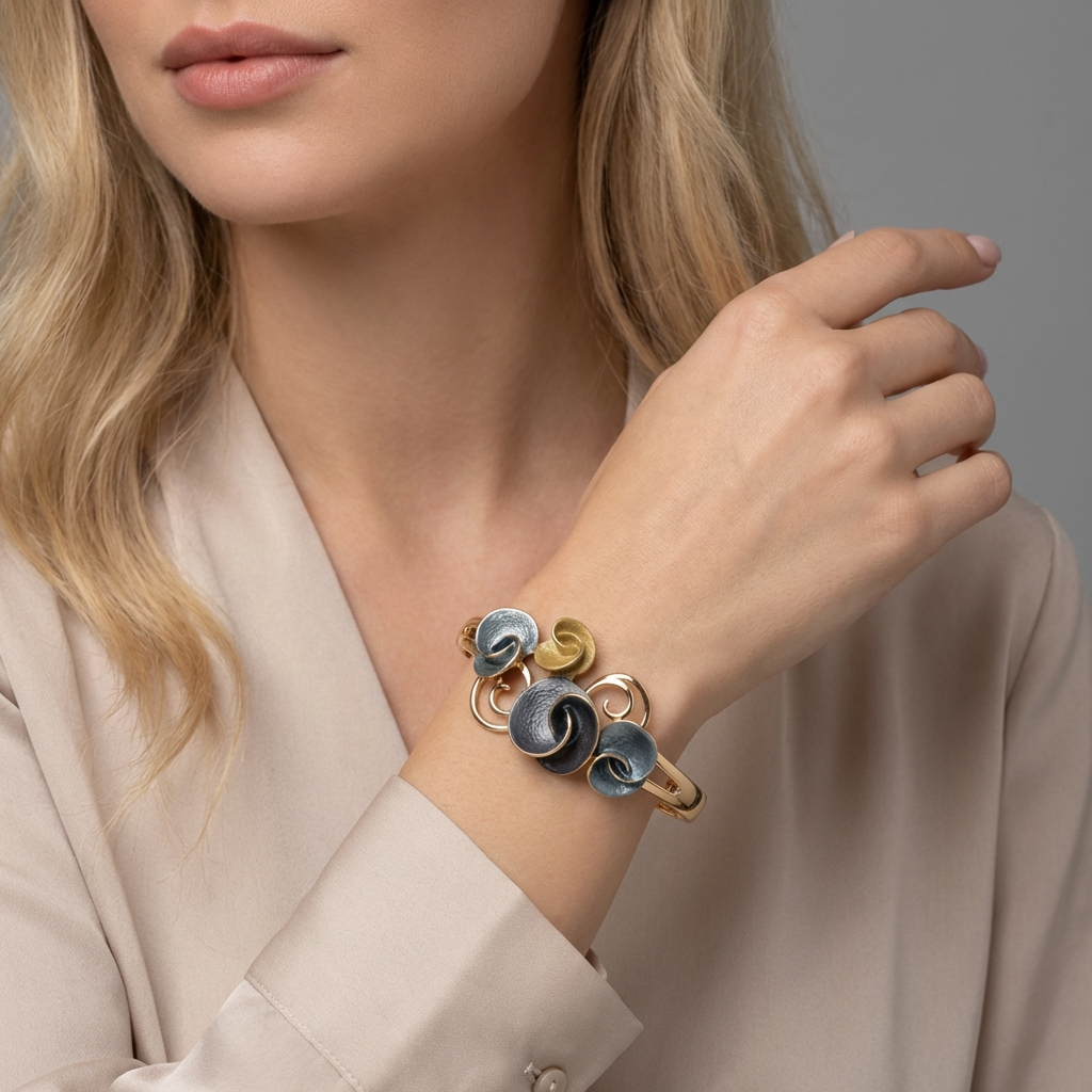 Bracciale elastico conchiglie Damasco