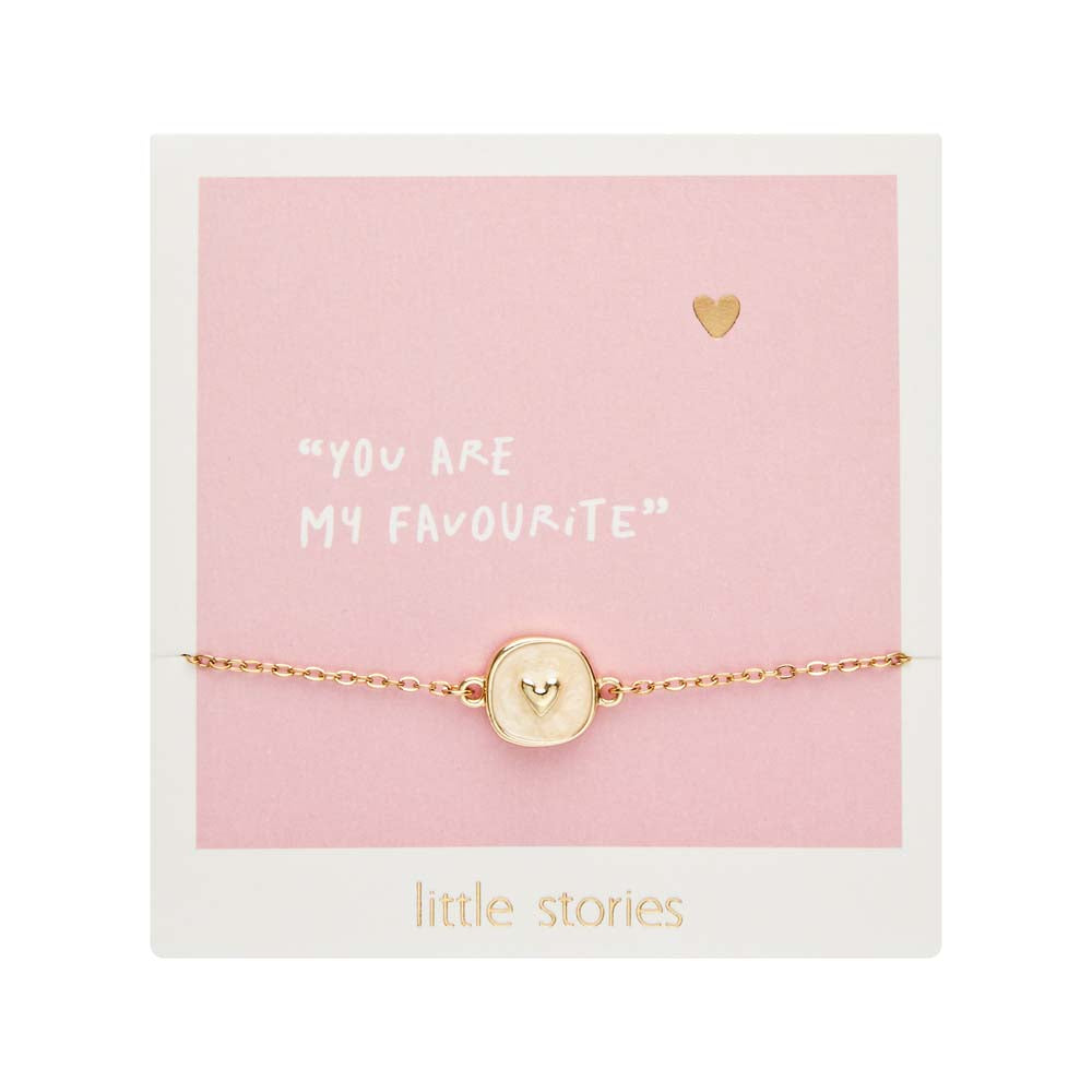 Armband - "little stories" - goldfarben - Herz