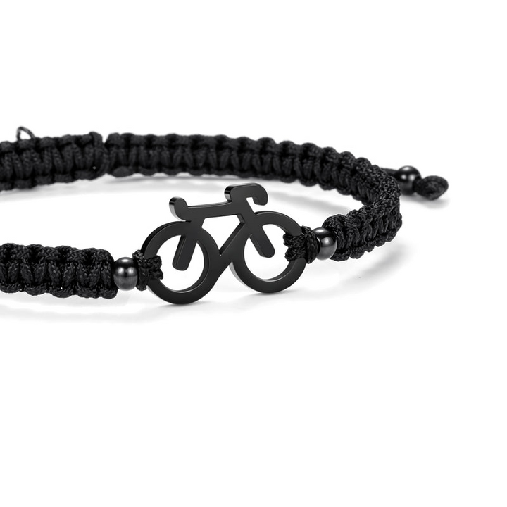BLACK BIKE BRAIDED BRACELET