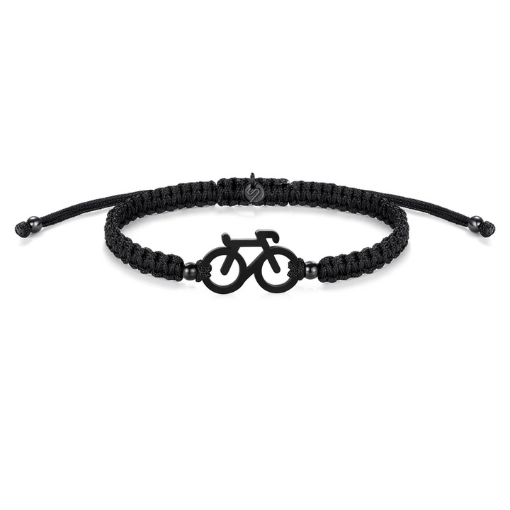 BLACK BIKE BRAIDED BRACELET