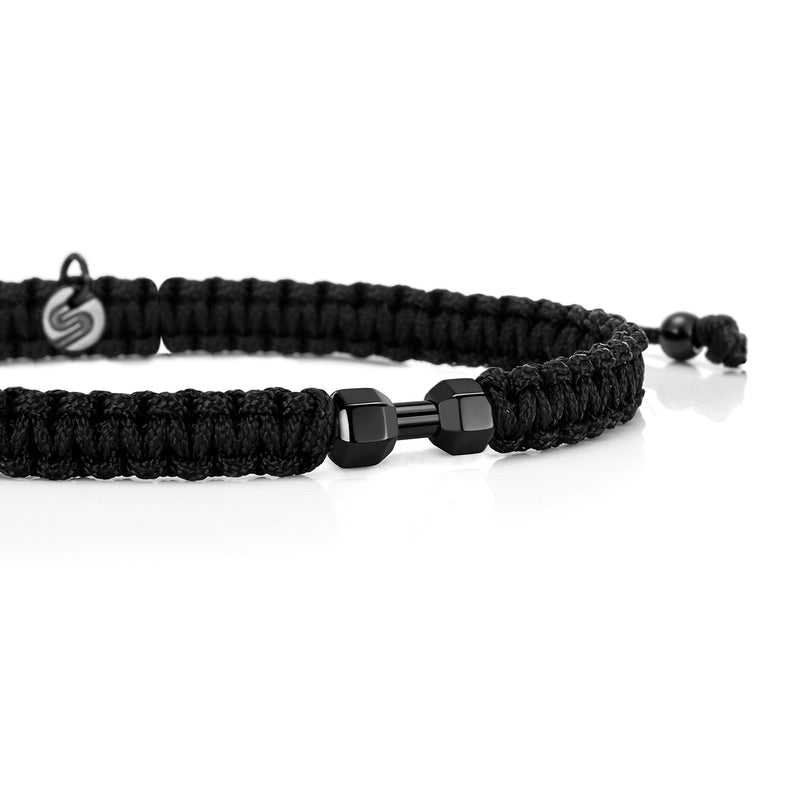 BLACK GYM BRAIDED BRACELET