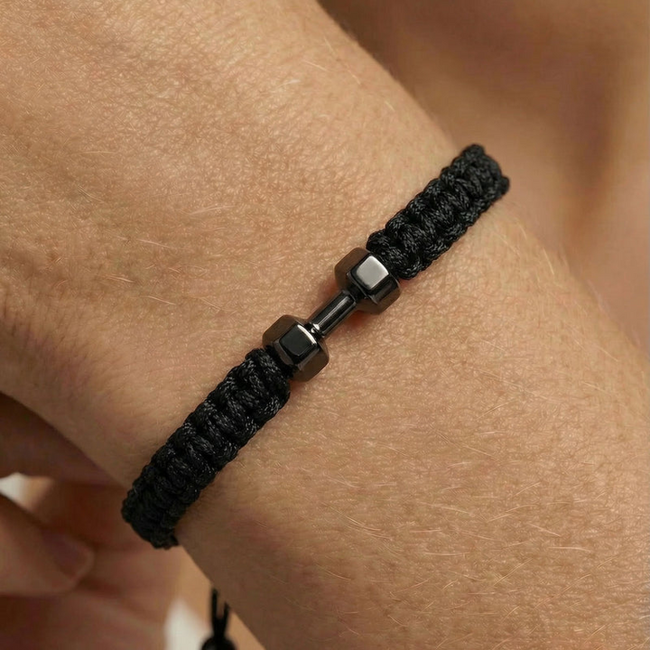 BLACK GYM BRAIDED BRACELET
