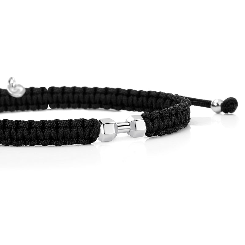SILVER GYM BRAIDED BRACELET