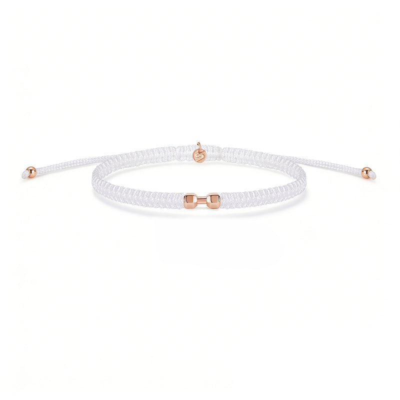 ROSE GYM WHITE BRAIDED BRACELET