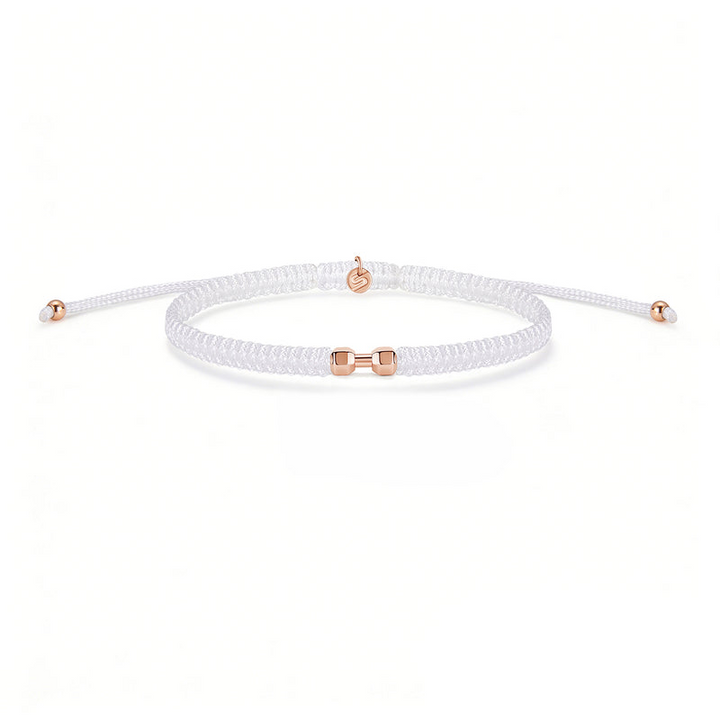 ROSE GYM WHITE BRAIDED BRACELET