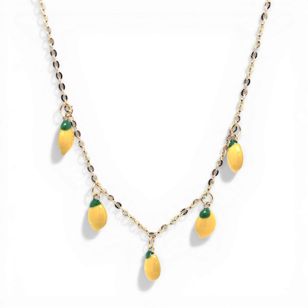 NECKLACE SIMPLE WITH A FIVE LEMON PENDANTS