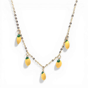 NECKLACE SIMPLE WITH A FIVE LEMON PENDANTS