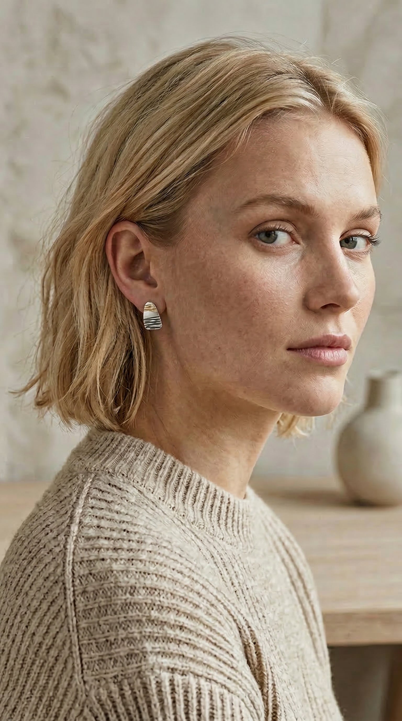 Ohrstecker 925 Silber, geschwärzt & vergoldet