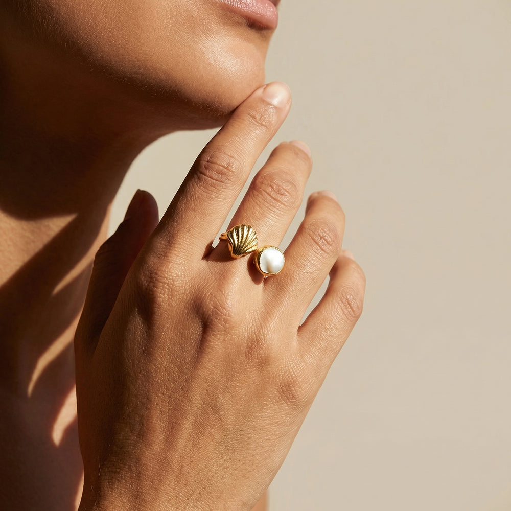 Kette Messing vergoldet Barockperle