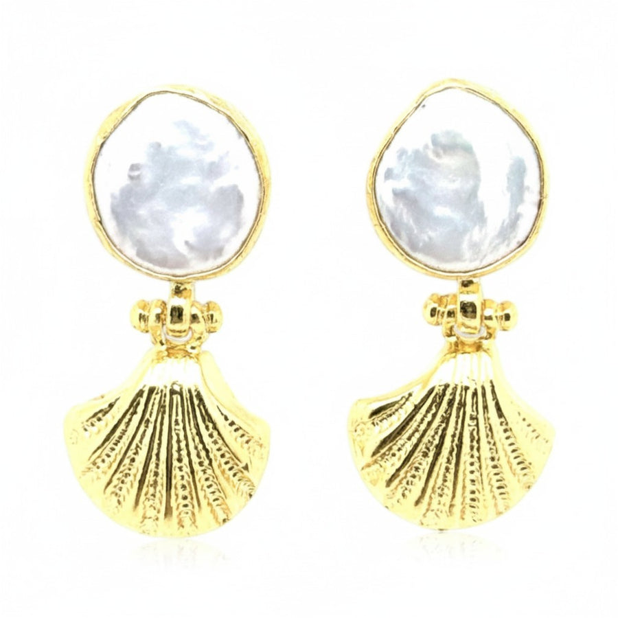 Ohrring Messing vergoldet Barockperle