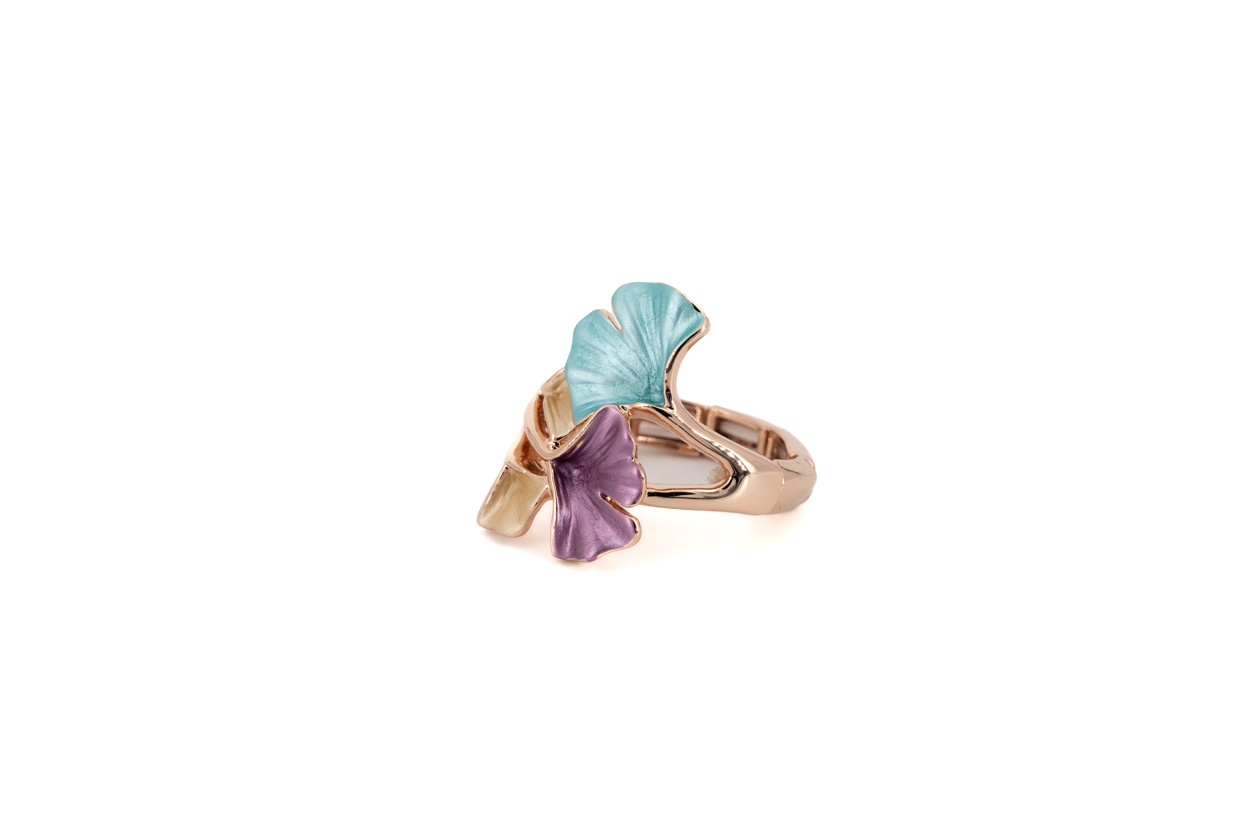 Anello zama foglioline gingko
