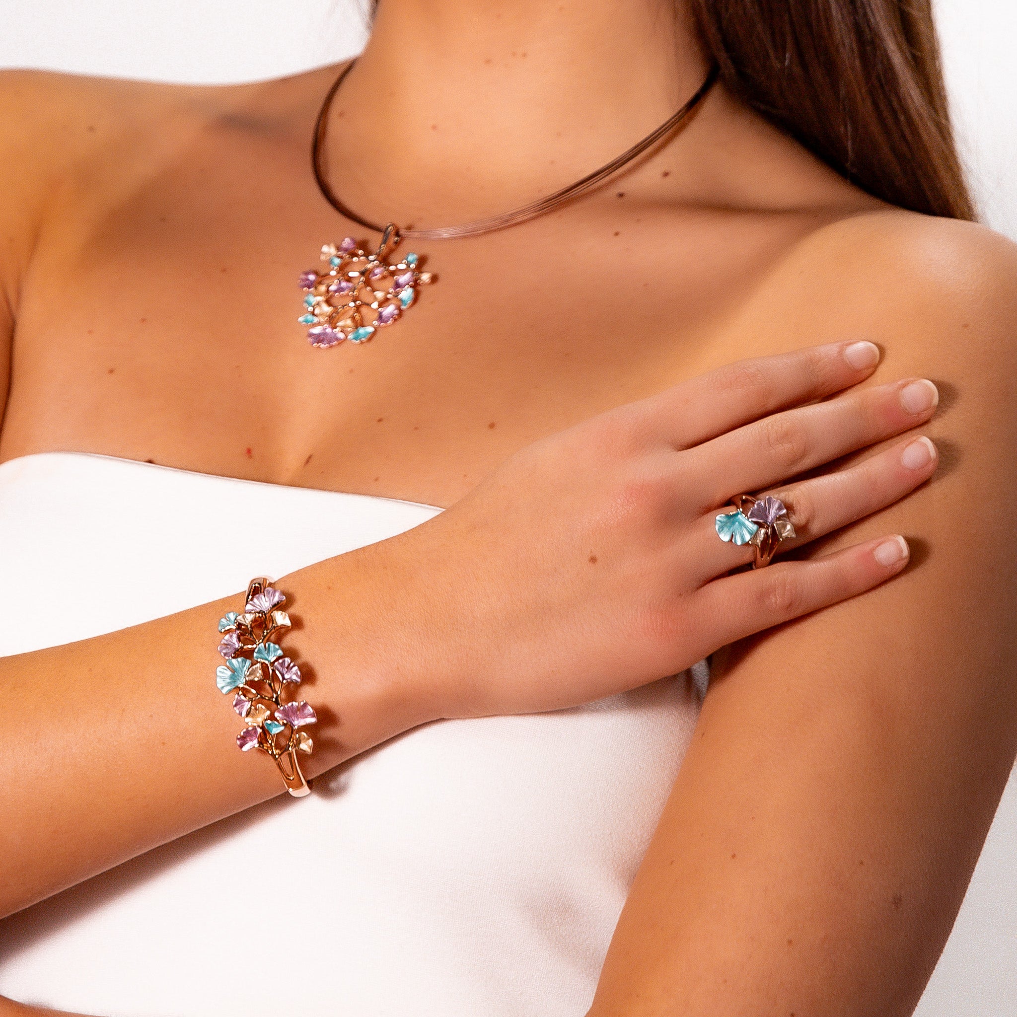 Bracciale zama foglioline gingko