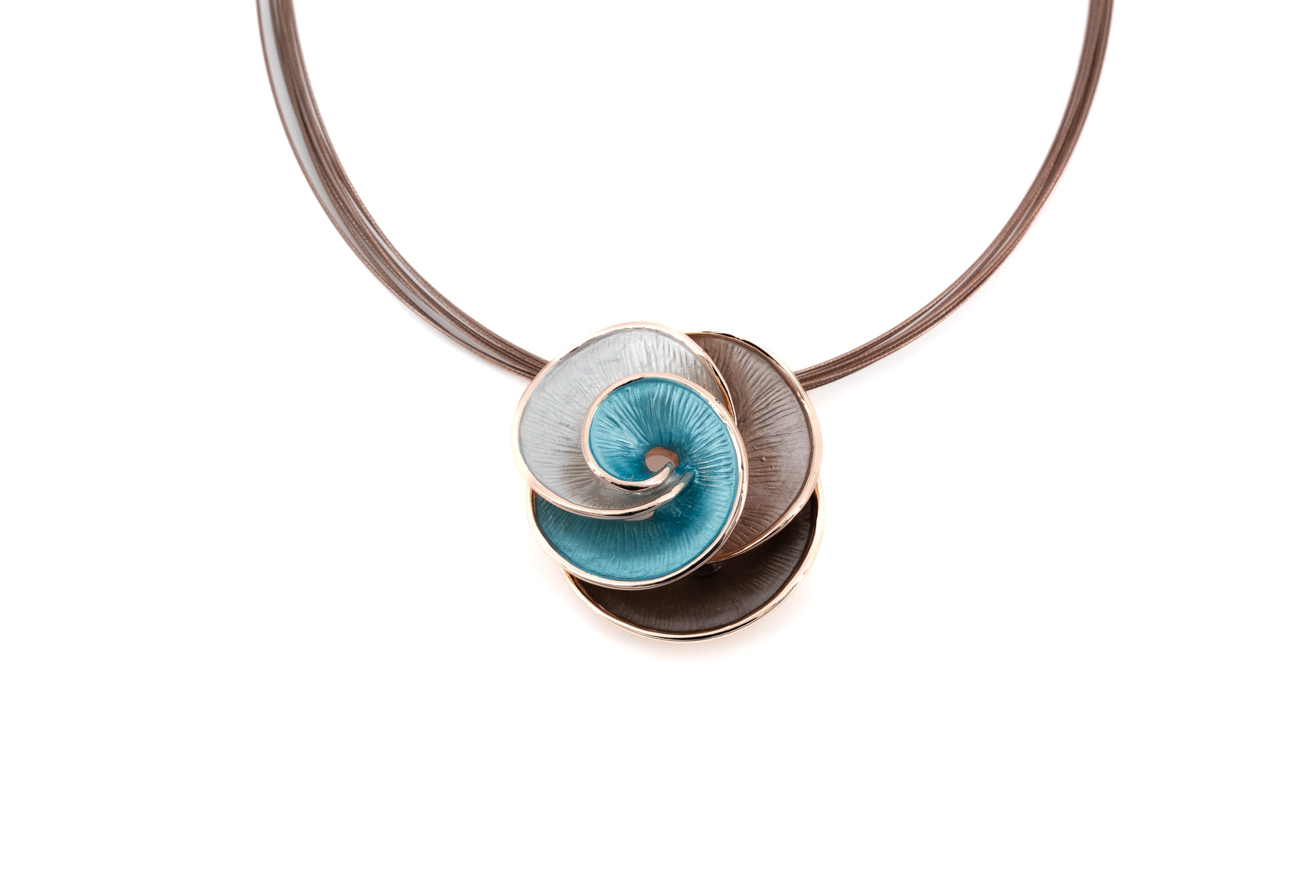 Collana fili acciaio corta zama fiore