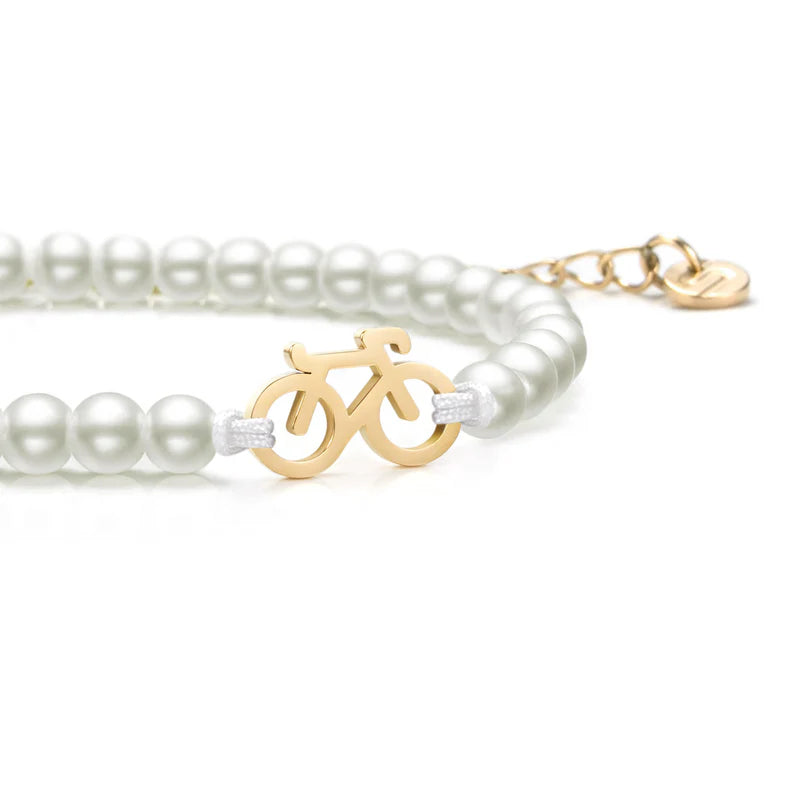 PEARL GOLD BIKE CHAIN BRACELET