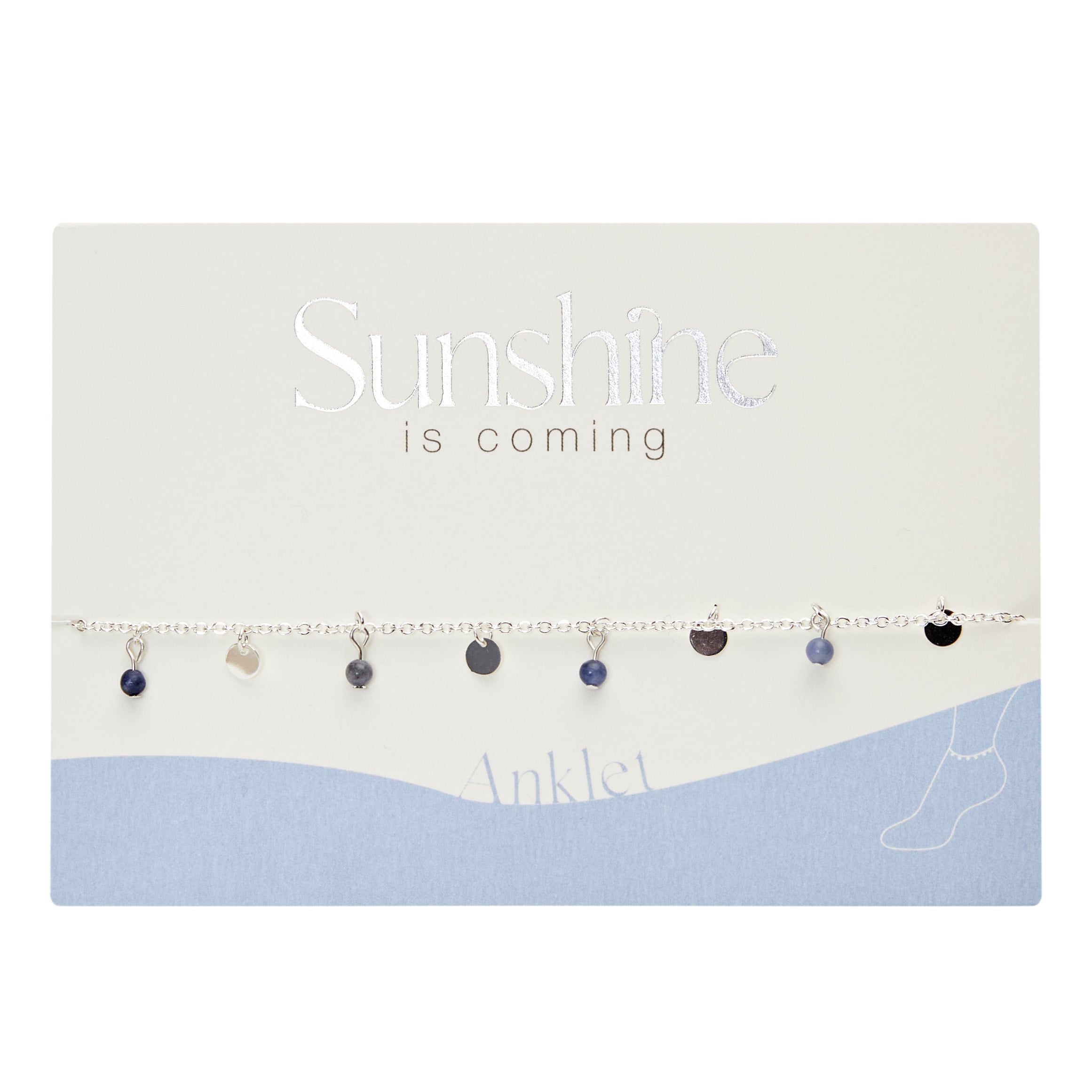 Fußkettchen - "Sunshine is coming" - versilbert - Sodalit