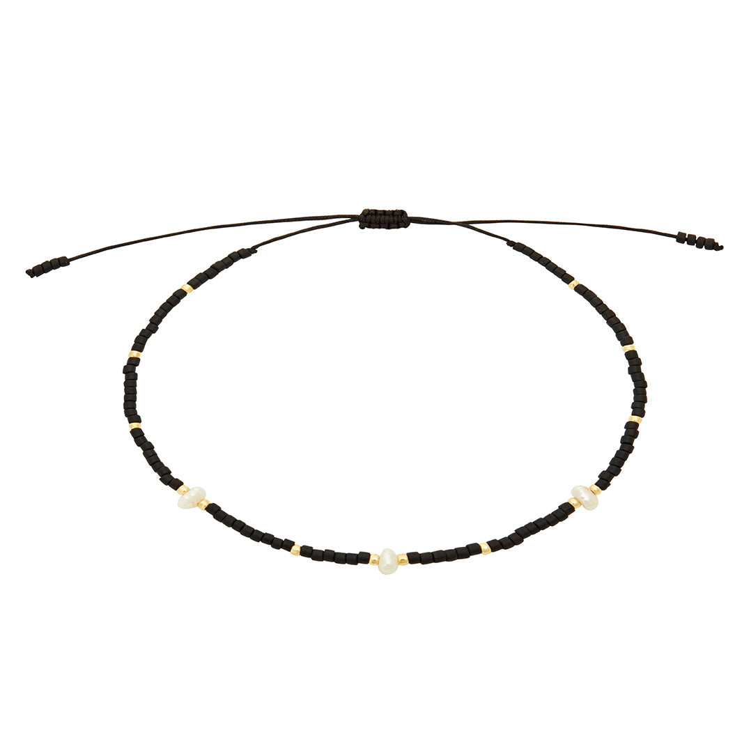 Armband - "Pearls & Paradise" - Schwarz