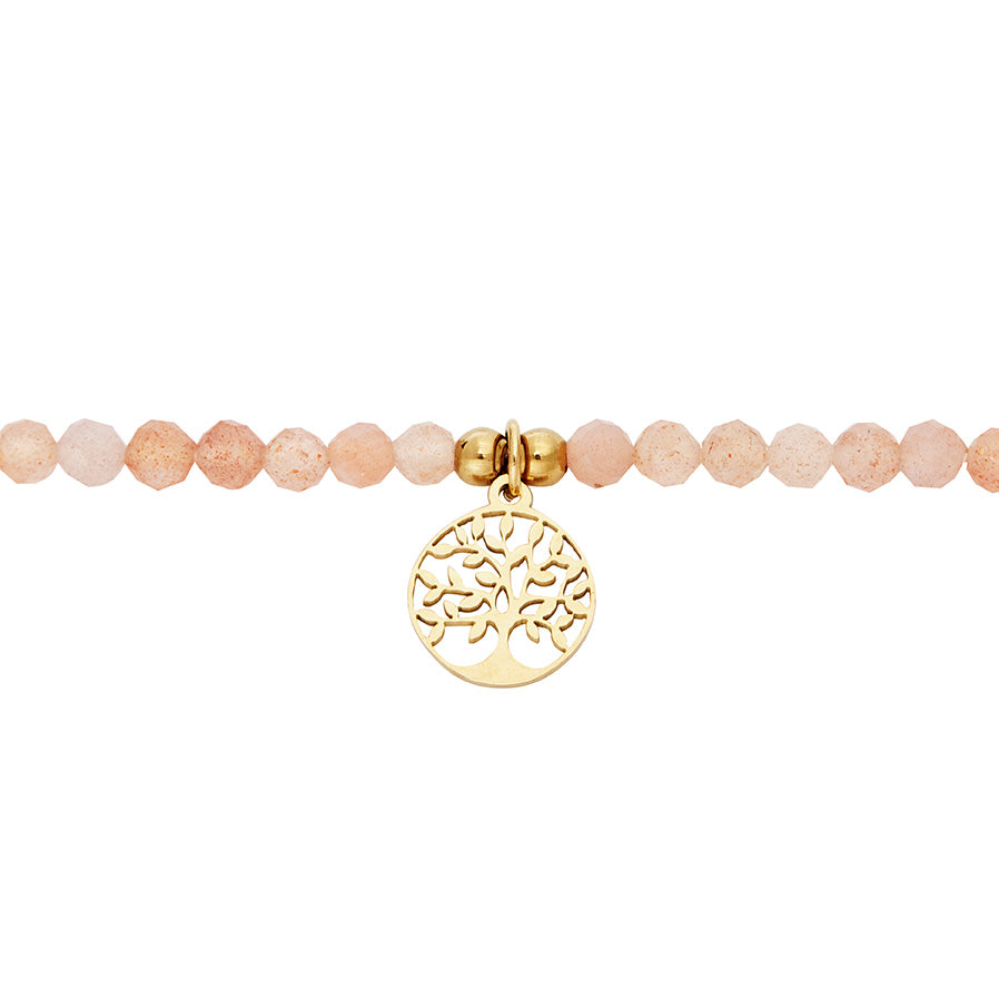Armband - "nature love" - Sonnenstein - vergoldet - Baum des Lebens
