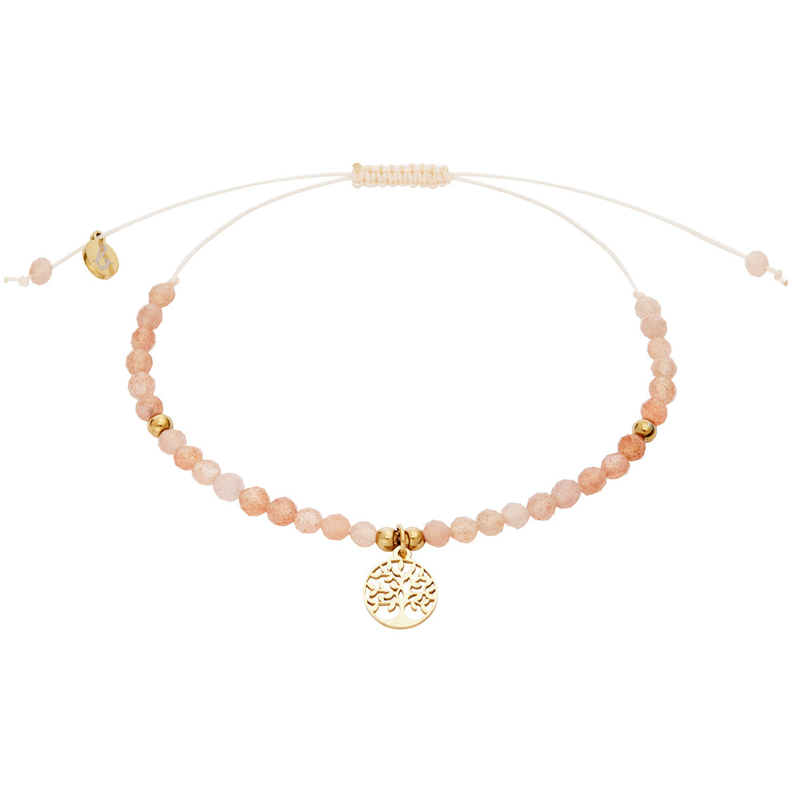Armband - "nature love" - Sonnenstein - vergoldet - Baum des Lebens
