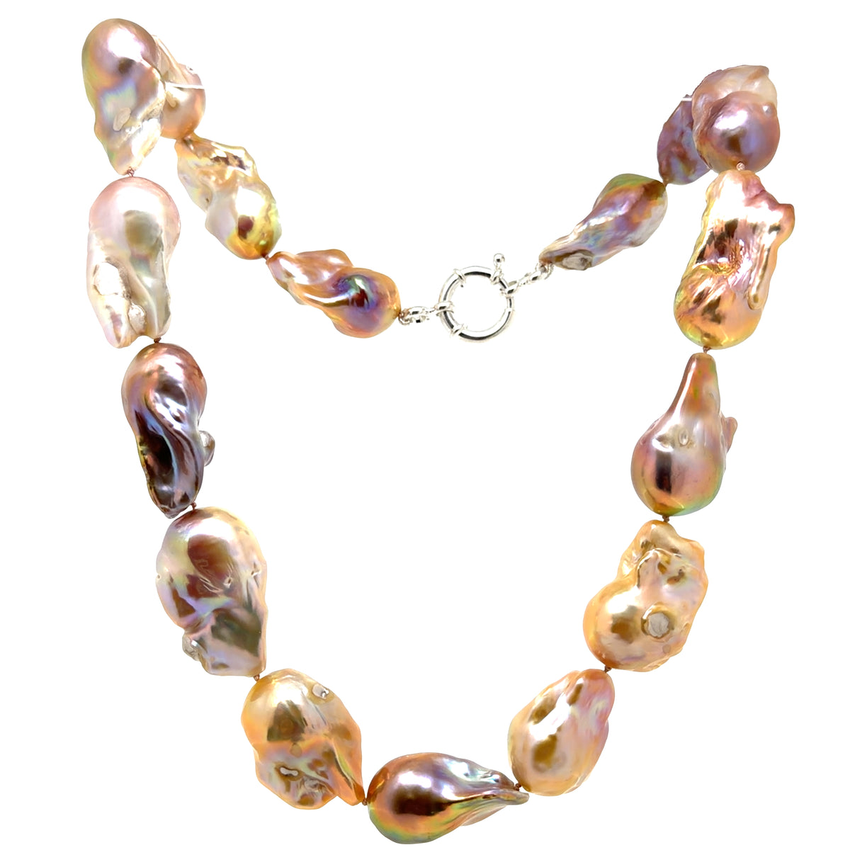 Barockperlenkette rosa mit Silberschliesse