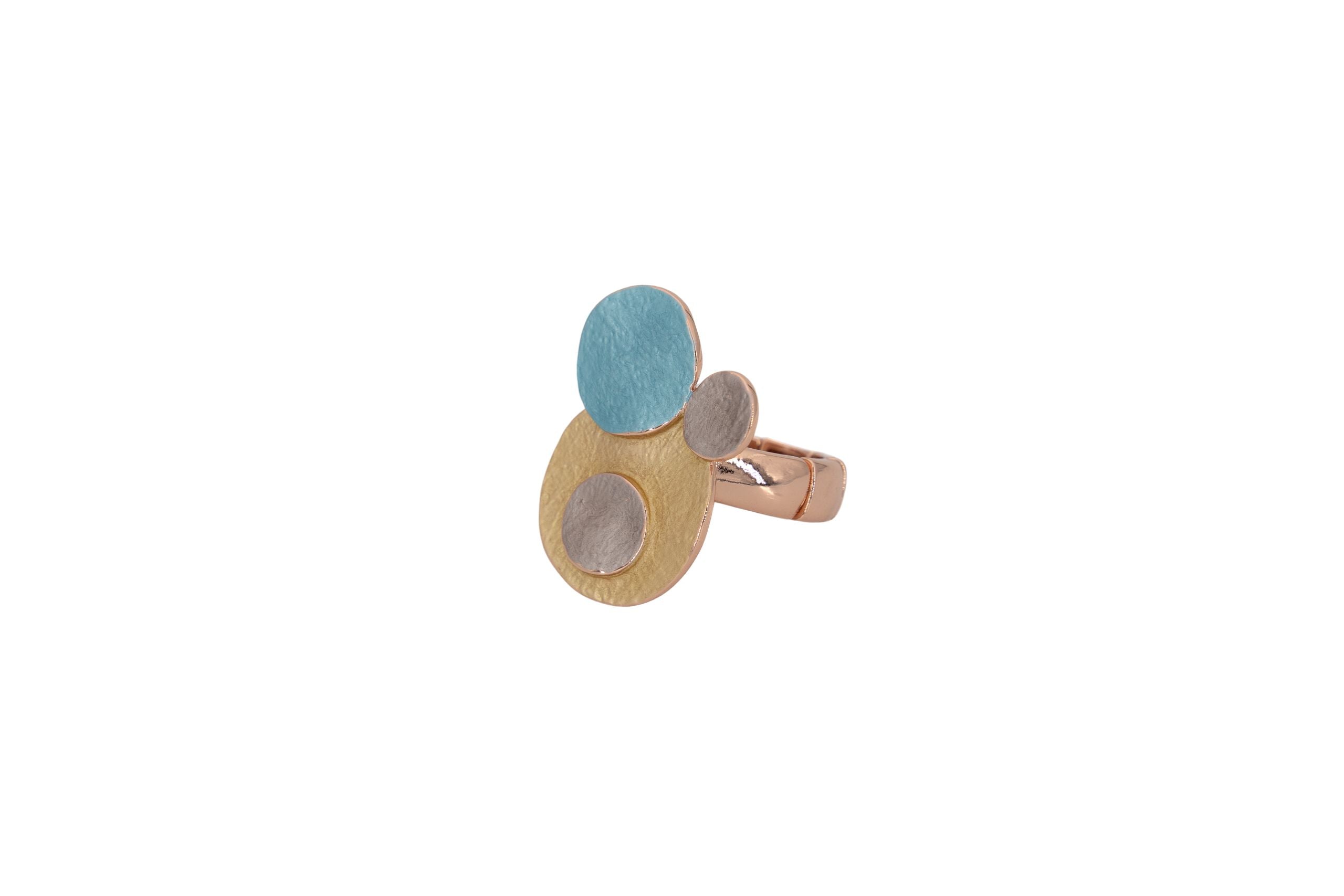 Anello zama quattro tondi sovrapposti