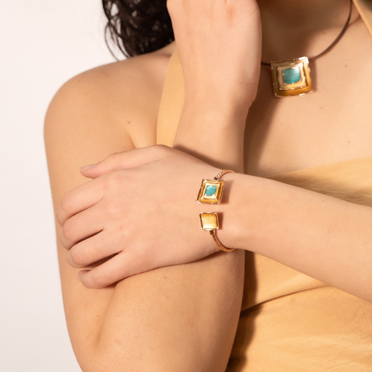 Bracciale zama tre quadri sovrapposti