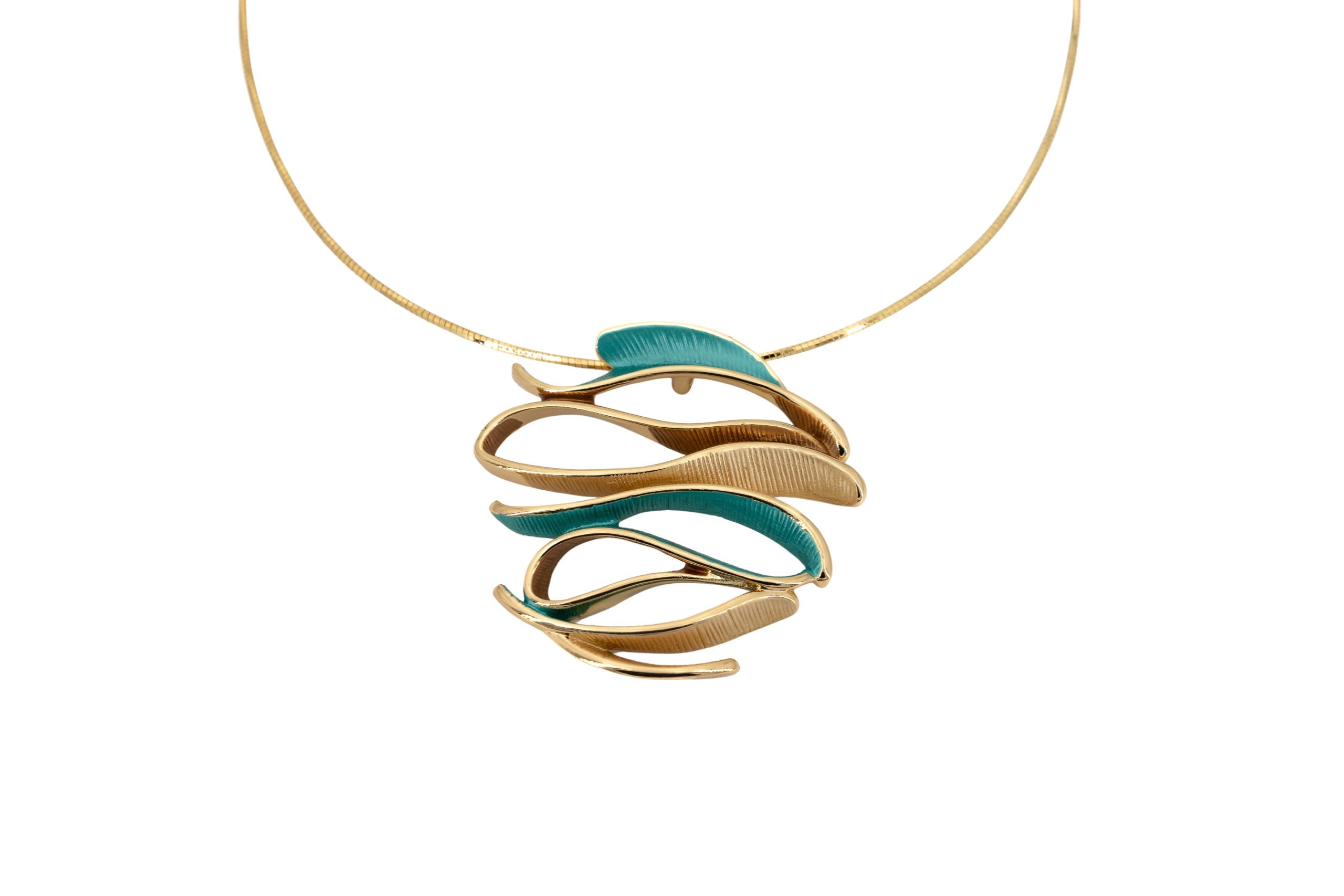 Collana filo semi rigido corto zama multi onde