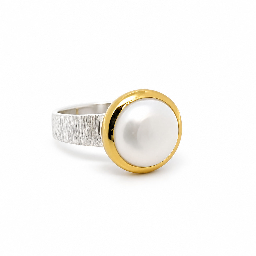 Silberring mit Süsswasserperle Gr.58