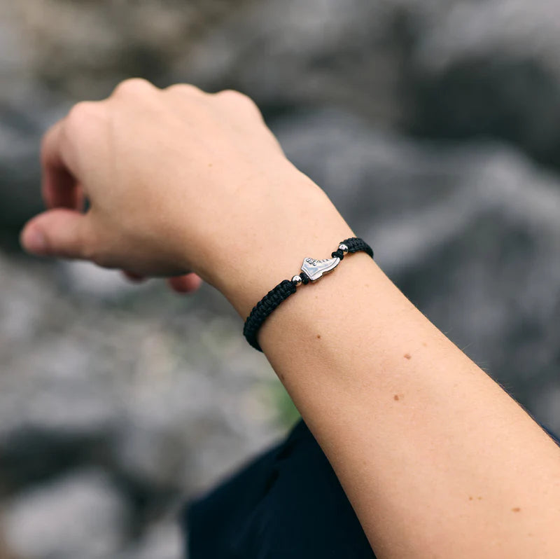 SILVER EXPLORER BLACK BRIDED BRACELET