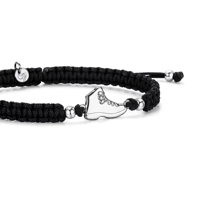 SILVER EXPLORER BLACK BRIDED BRACELET