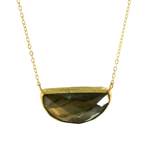 Kette aus Messing vergoldet, Labradorit