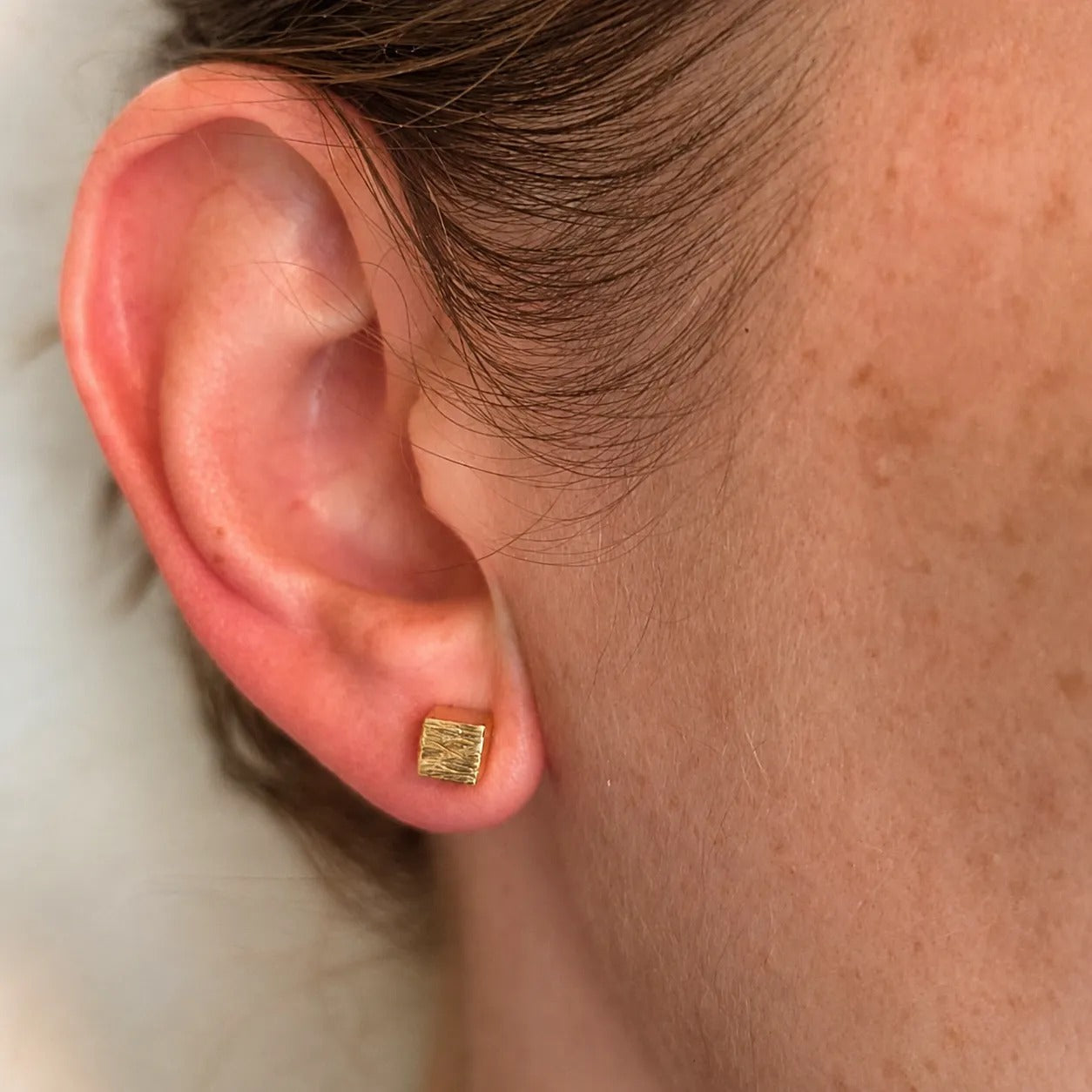 Qube Mini Earrings Gold Plated