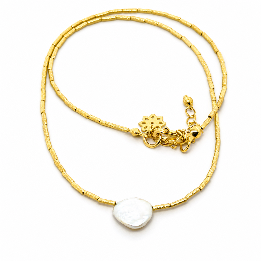 Rosario Pearls Choker (Placcato Oro, baroque pearls)