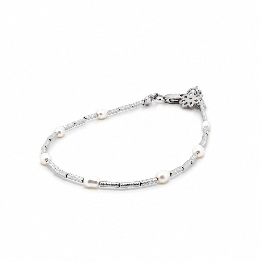 Rosario Pearls Bracelet (Placcato Rodio)