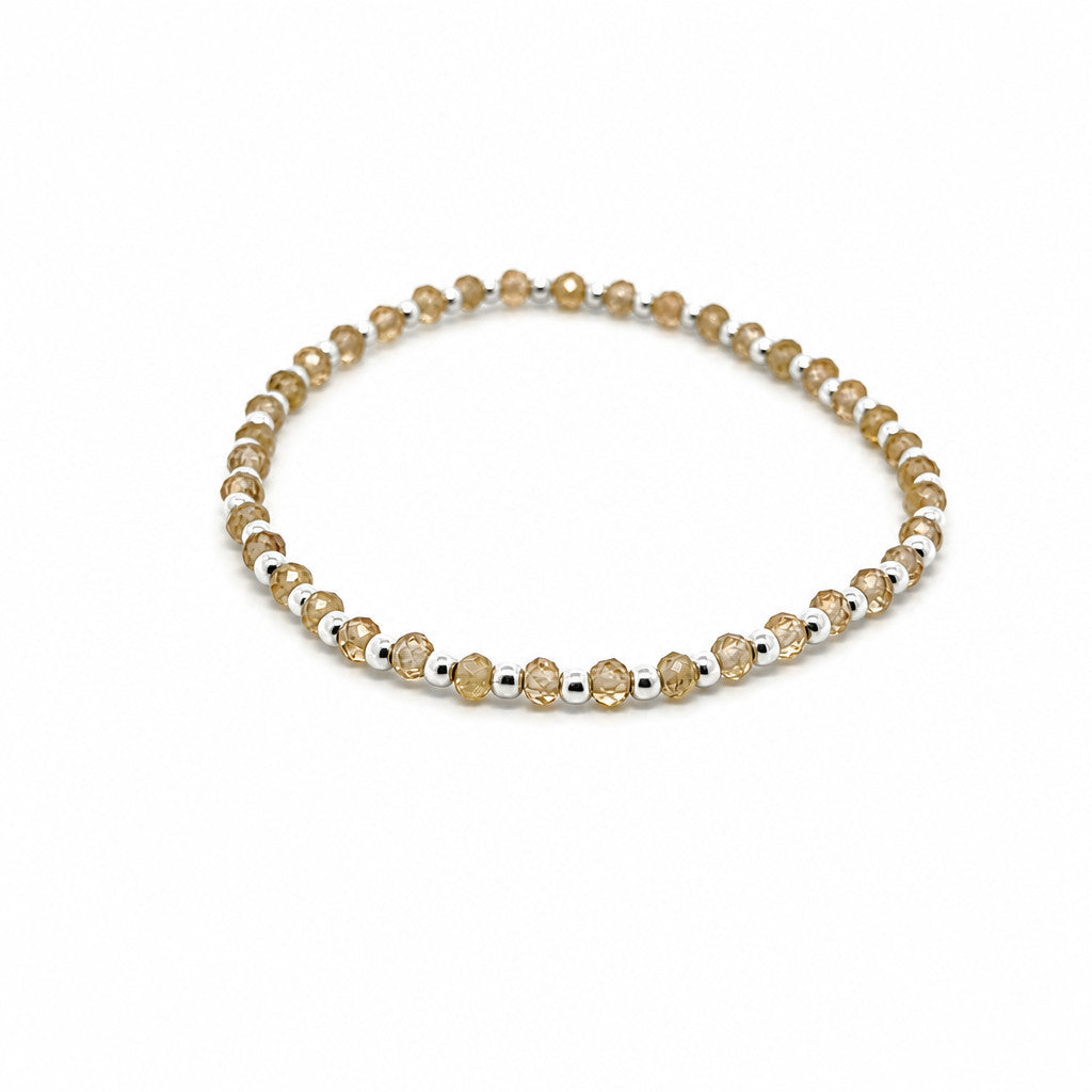Turmalin gelb, Silber, Armband elastisch