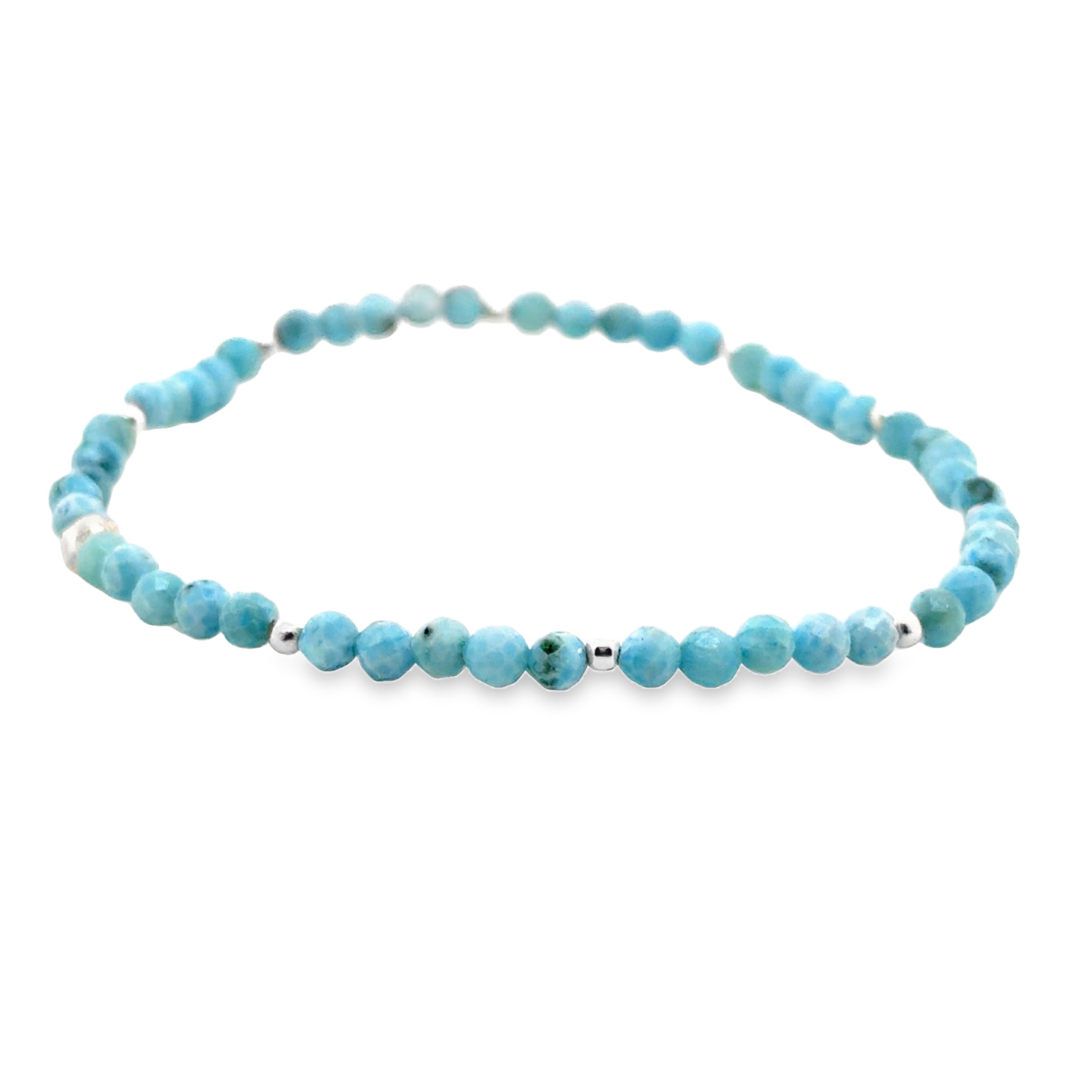 Larimar facettiert mit Silber