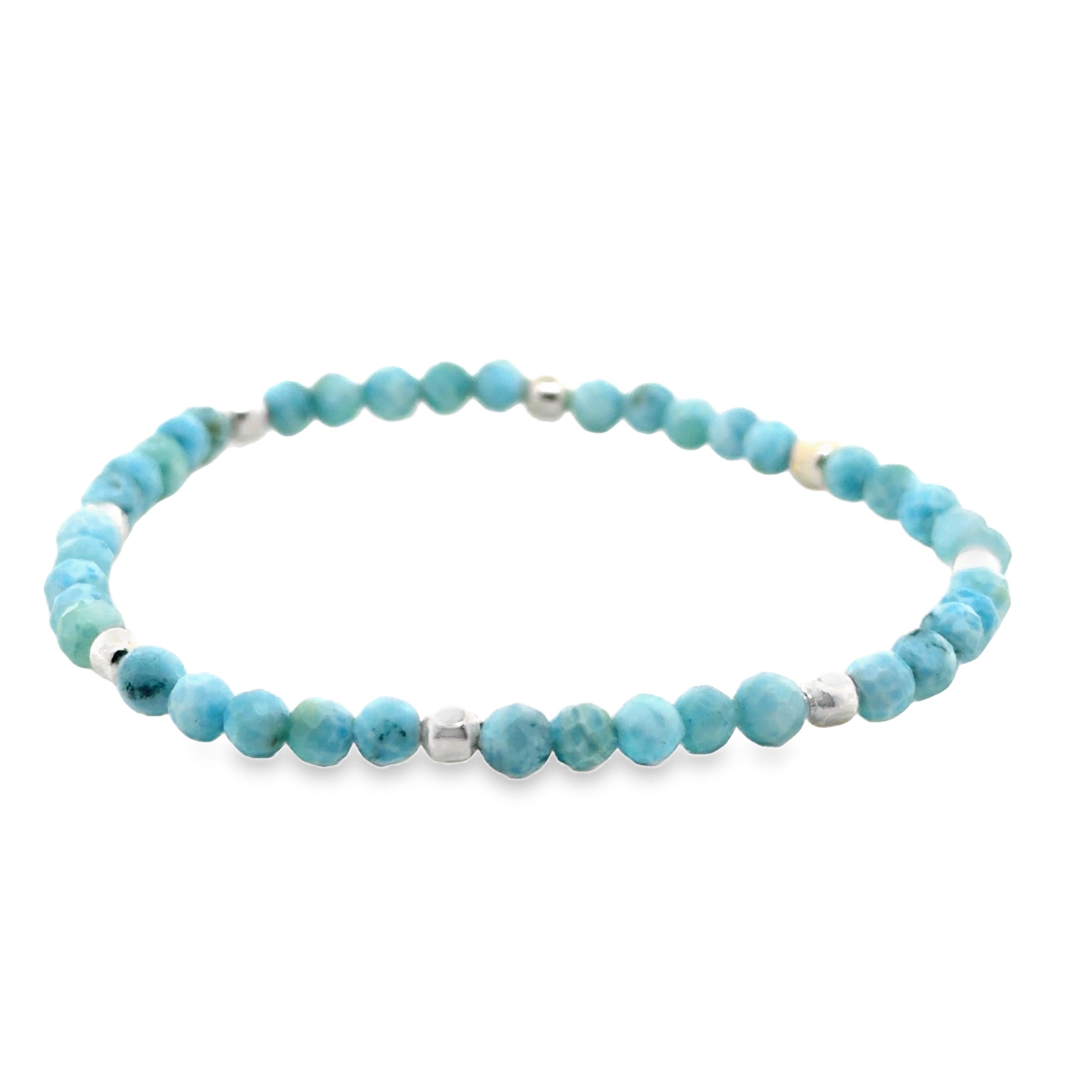 Larimar Armband facettiert mit Silber